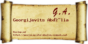 Georgijevits Abélia névjegykártya
